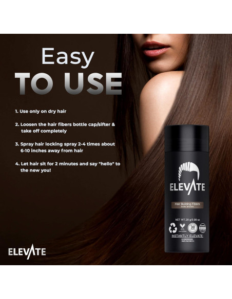 Fibras para Cabello Elevate 40g - 100% Natural Marrón Fibras para Cabello Elevate 40g - 100% Natural Marrón