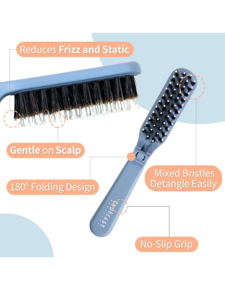 Cepillo de Viaje Uffy MiniPop Rosa Ballet - Plegable y Desenredante