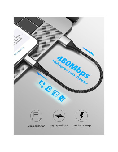 Cable de carga rápida Umefly USB A a Lightning 0.5FT 3Pack