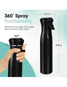 Botella de Spray Neblina Continua Aquableu 295ml Negra 2