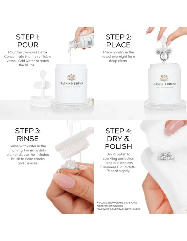 Kit de Limpieza de Joyería Fina Diamond Drunk - No Tóxico