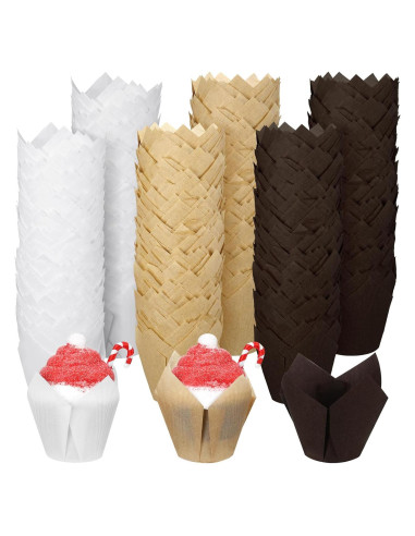 Forros para Cupcakes Funtery 600 Pcs Tulipán Desechables
