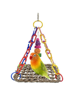 Columpio de Hierba Marina para Aves MUYG 20x15 cm Natural