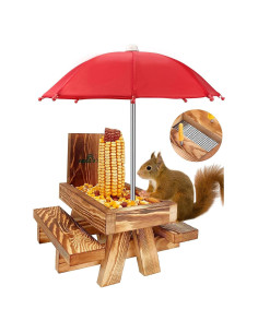 Mesa de Picnic para Alimentar Ardillas MIXXIDEA con Paraguas