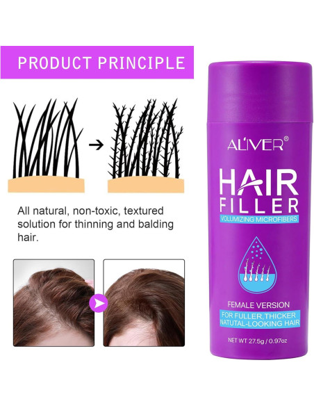 Fibras para Cabello ALIVER 27.5g Marrón Oscuro Volumen Fibras para Cabello ALIVER 27.5g Marrón Oscuro Volumen