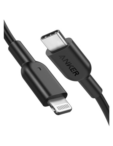 Cable USB C a Lightning Anker 0.91m Negro MFi Carga Rápida