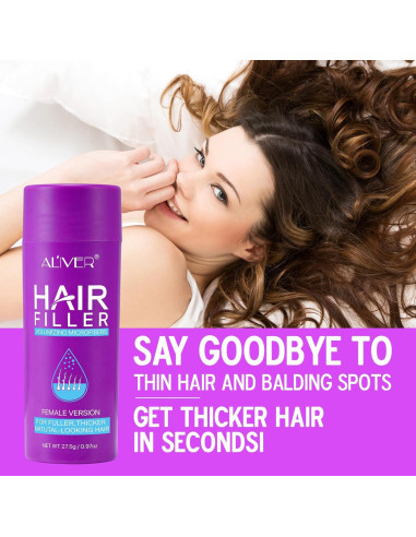 Fibras para Cabello ALIVER 27.5g Marrón Oscuro Volumen