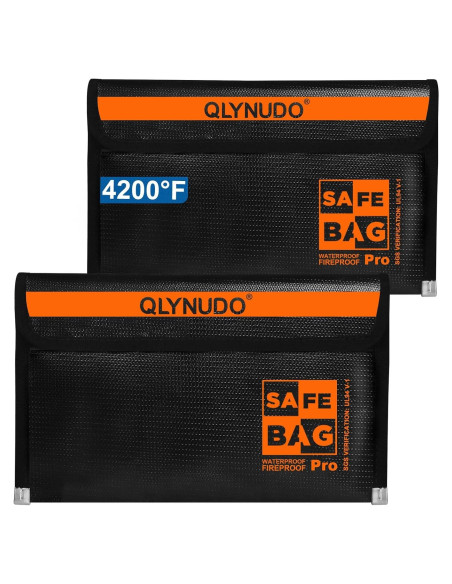 Bolsa a Prueba de Fuego QLYNUDO 9.5x5.8" para Efectivo Bolsa a Prueba de Fuego QLYNUDO 9.5x5.8" para Efectivo