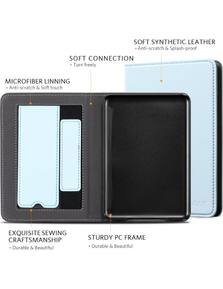 Funda CoBak para E-Reader 6" PU Inteligente Azul Bebé Funda CoBak para E-Reader 6" PU Inteligente Azul Bebé