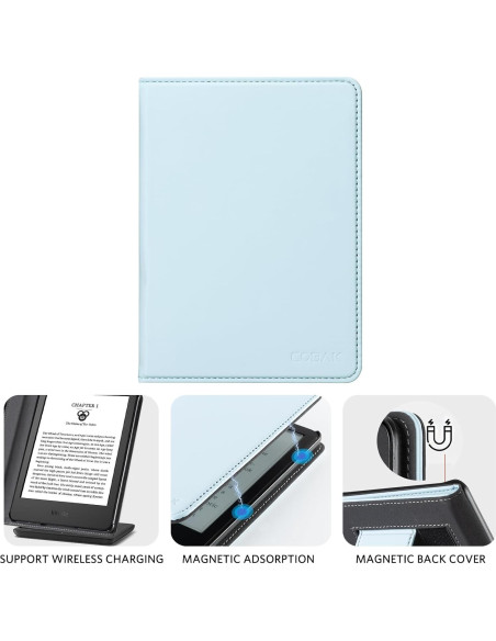 Funda CoBak para E-Reader 6" PU Inteligente Azul Bebé Funda CoBak para E-Reader 6" PU Inteligente Azul Bebé