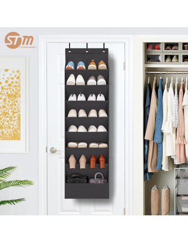 Organizador de Zapatos Colgante Storage Maniac Negro 10 Bolsillos