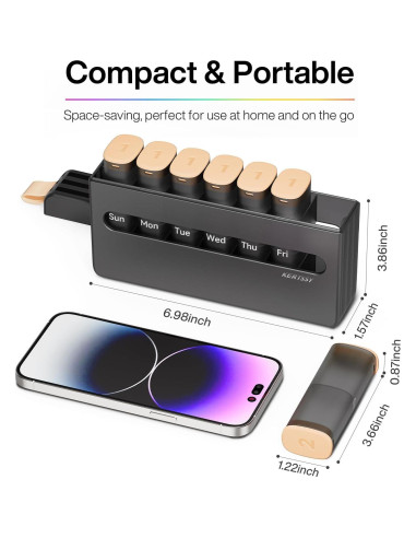 Organizador Semanal de Pastillas KERTSSY 2 Veces al Día 14 Compartimentos