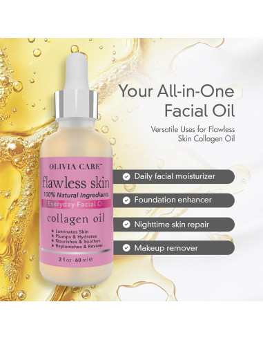 Aceite Facial de Colágeno Olivia Care 59 ml - Hidratante Natural