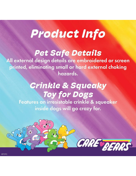 Juguete de Peluche para Perros Care Bears Cheer Bear 22.86 cm Juguete de Peluche para Perros Care Bears Cheer Bear 22.86 cm