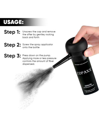 Kit Fibras para Cabello Topaxx Marrón Medio - Engrosador
