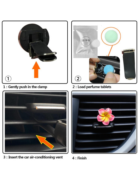 6 Clips Ambientador de Aire para Auto UPCSKDA Flor de Huevo 6 Clips Ambientador de Aire para Auto UPCSKDA Flor de Huevo
