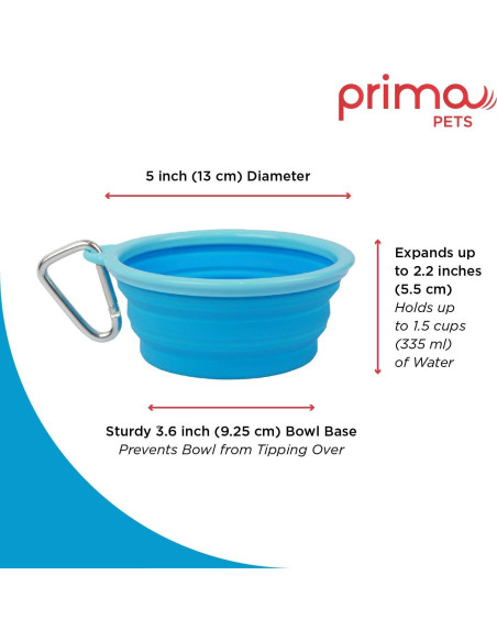 Cuenco de Silicona Colapsable Prima Pets 1.5 Tazas Aqua Cuenco de Silicona Colapsable Prima Pets 1.5 Tazas Aqua