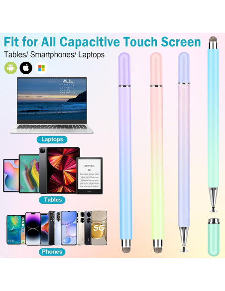 Lápices Stylus 2 en 1 CCIVV para Pantallas Táctiles - 4 Pcs Lápices Stylus 2 en 1 CCIVV para Pantallas Táctiles - 4 Pcs