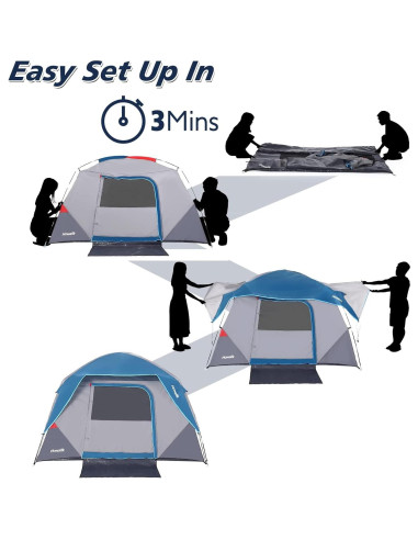 Tienda de Camping GAOMON Zly-POU_09N26WM7 para 4 Personas