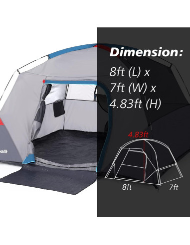 Tienda de Camping GAOMON Zly-POU_09N26WM7 para 4 Personas
