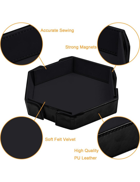 Bandeja de Dados Magnética Plegable SIQUK Hexagonal Negra Bandeja de Dados Magnética Plegable SIQUK Hexagonal Negra