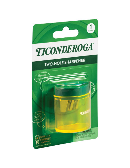 Sacapuntas Ticonderoga 2 Agujeros Amarillo Verde Ergonómico Sacapuntas Ticonderoga 2 Agujeros Amarillo Verde Ergonómico