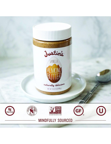 Mantequilla de Almendra de Vainilla Justin's 450g Sin Gluten Mantequilla de Almendra de Vainilla Justin's 450g Sin Gluten