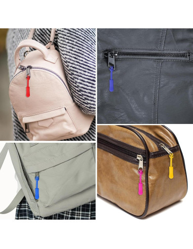 50 Piezas Reemplazo Tiradores de Cremallera Multicolor Bremorou