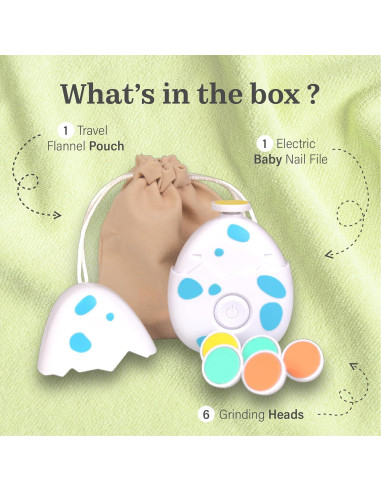 Cortador de Uñas Eléctrico AZOLLIA para Bebés - 6 Accesorios