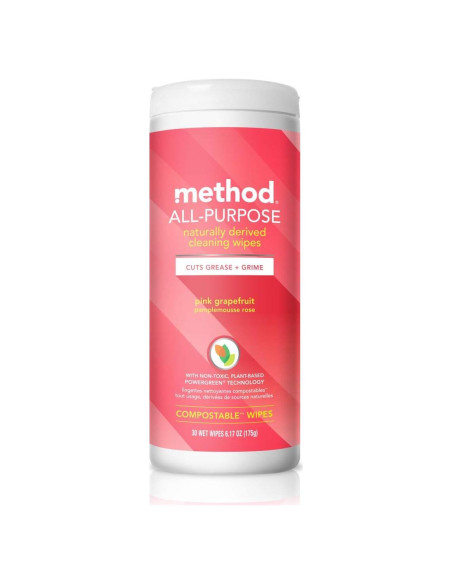 Toallitas de limpieza multiuso Method pomelo rosa 30 unidades Toallitas de limpieza multiuso Method pomelo rosa 30 unidades