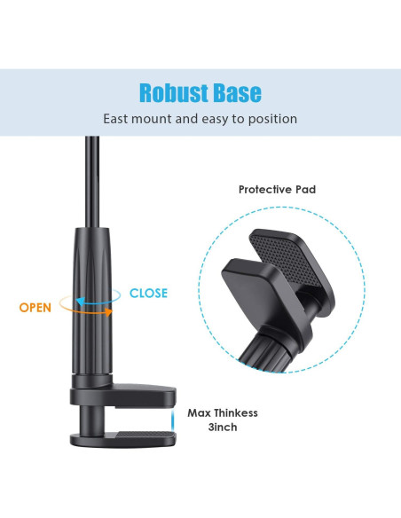 Soporte para Tableta WixGear Gooseneck 4-10.5" Negro Soporte para Tableta WixGear Gooseneck 4-10.5" Negro