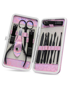 Kit de Manicura ANRUI 12 Piezas Acero Inoxidable Negro