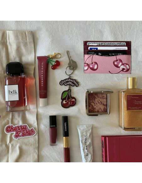 Funda delgada de cuero para tarjetas de crédito mujer - Rojo Funda delgada de cuero para tarjetas de crédito mujer - Rojo