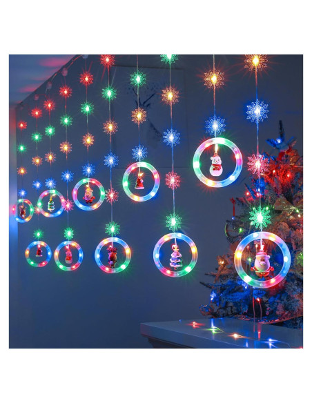 Luces de Ventana de Navidad BLOOMWIN 120 LED RGB 3M Decoración Luces de Ventana de Navidad BLOOMWIN 120 LED RGB 3M Decoración