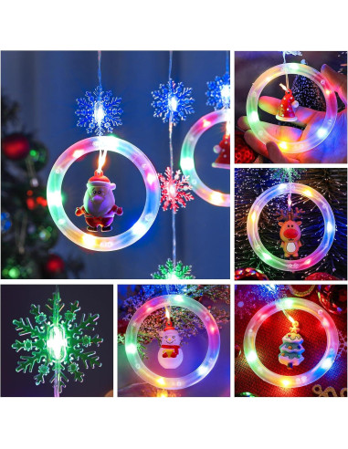 Luces de Ventana de Navidad BLOOMWIN 120 LED RGB 3M Decoración
