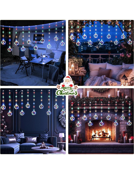 Luces de Ventana de Navidad BLOOMWIN 120 LED RGB 3M Decoración Luces de Ventana de Navidad BLOOMWIN 120 LED RGB 3M Decoración