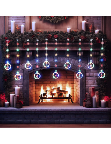 Luces de Ventana de Navidad BLOOMWIN 120 LED RGB 3M Decoración