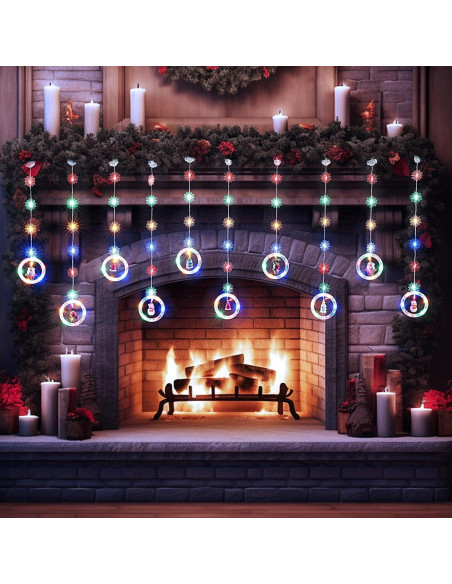 Luces de Ventana de Navidad BLOOMWIN 120 LED RGB 3M Decoración Luces de Ventana de Navidad BLOOMWIN 120 LED RGB 3M Decoración