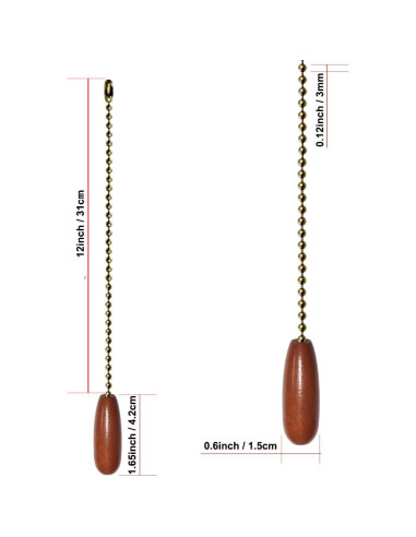Paquete de 2 Extensores de Cadena para Ventilador Aceple 30cm