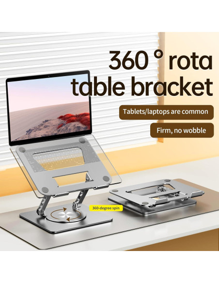 Soporte de Laptop VAJUN Rotativo 360 Ajustable 10-17" Plata Soporte de Laptop VAJUN Rotativo 360 Ajustable 10-17" Plata