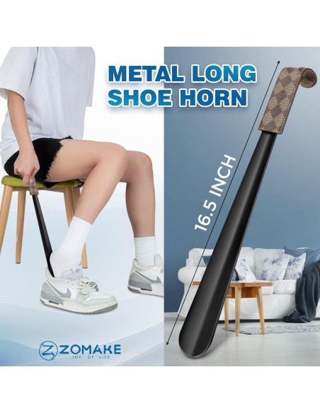 Cuchara para Calzar ZOMAKE de Mango Largo 41.91 cm Metal Cuchara para Calzar ZOMAKE de Mango Largo 41.91 cm Metal