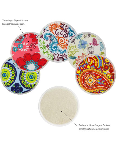 Almohadillas de Lactancia Lavables PINOWU - 10 Unidades 11.9 cm