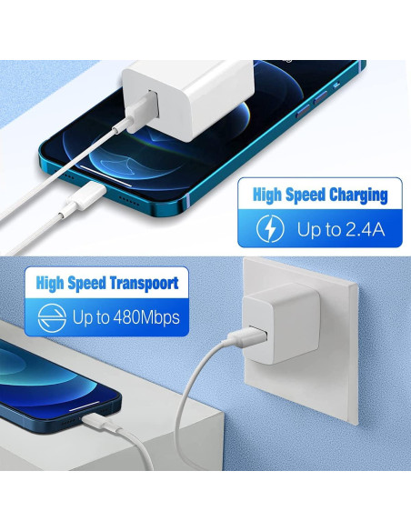 Cable Lightning a USB-A Hi-Mobiler 4Pack 3/3/6/6FT Carga Rápida Cable Lightning a USB-A Hi-Mobiler 4Pack 3/3/6/6FT Carga Rápida