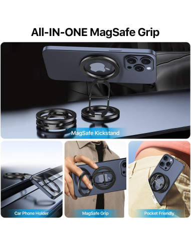 SoPii Soporte Magnético para Teléfono iPhone MagSafe Negro