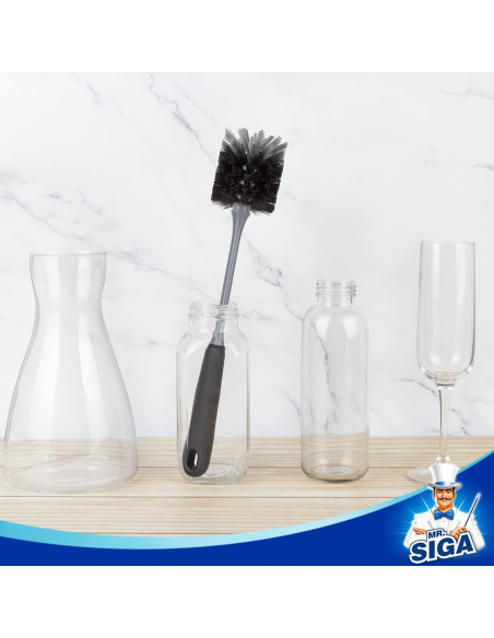 Cepillo para Botellas MR.SIGA, Mango Largo 32.8 cm, Paquete de 2 Cepillo para Botellas MR.SIGA, Mango Largo 32.8 cm, Paquete de 2