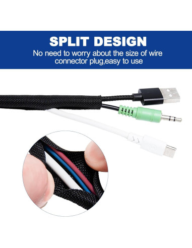 Manga de Cable Dividida Trenzada Teziicus 25 pies 1 pulgada