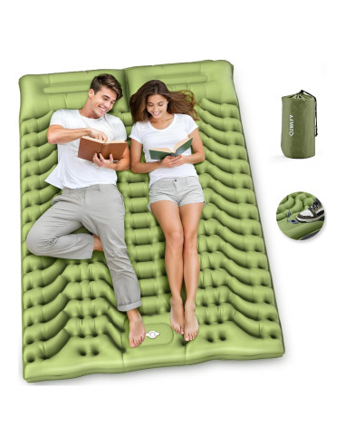 Colchoneta Doble QZWLFY DSP-1 Autoinflable 10 cm Verde