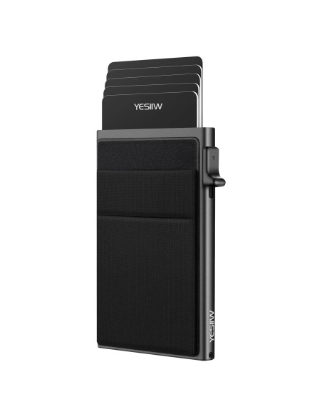 Cartera Slim YESIIW para Hombres con Bloqueo RFID - Negra Cartera Slim YESIIW para Hombres con Bloqueo RFID - Negra