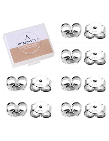 Respaldo de Aretes de Plata Esterlina 925 BEADNOVA - 12 Pcs