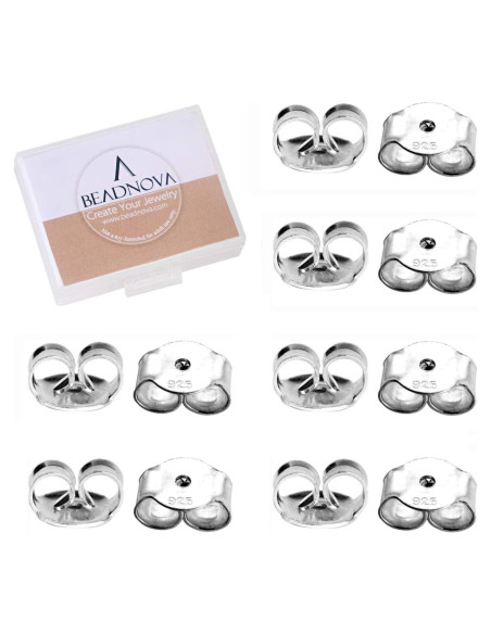 Respaldo de Aretes de Plata Esterlina 925 BEADNOVA - 12 Pcs Respaldo de Aretes de Plata Esterlina 925 BEADNOVA - 12 Pcs